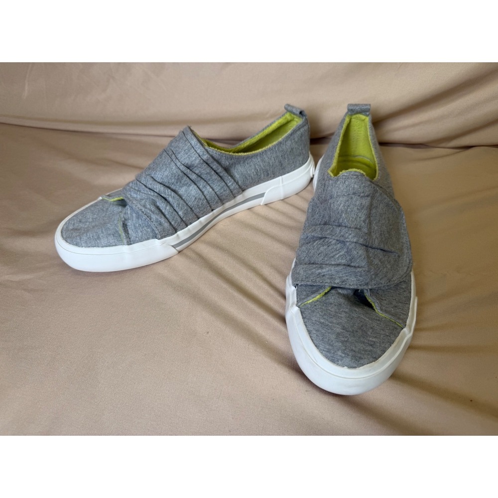 Rocket Dog Womens Grey Jersey Ruched Slip On Sneakers Neon Yellow Lining W 7.5
